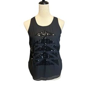 Charming Charlie women’s black sequin tank top size small